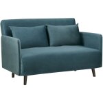 Drawer - canap convertible 2 places en velours l120cm - bleu canard - belushi