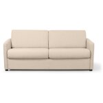 Usinestreet - canap� convertible express 3 places agathe en tissu - matelas 13cm - beige, couchage 140x190cm ...