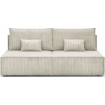 Homifab - canap� convertible 3 places avec coffre de rangement en velours c�tel� beige - milla