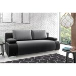 Mobilier1 - canapé convertible 3 places hemi en tissu et simili cuir noir et gris Mobilier1 - canapé convertible 3 places hemi en tissu et simili cuir noir et gris