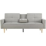 Concept - usine - canap� convertible 3 places en tissu gris oslo