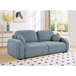 Canap� convertible 3 places en tissu textur� bleu mayora