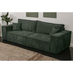 Tendencio - canap� convertible 3 places vella en velours c�tel� vert