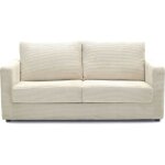 Homifab - canapé convertible 3 places en velours côtelé beige - ouverture semi - express - silvia Homifab - canapé convertible 3 places en velours côtelé beige - ouverture semi - express - silvia
