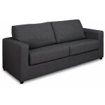 Canap convertible alpha ouverture express 140cm dossier moelleux matelas 14cm tweed gris graphite