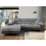 Les tendances - canapé convertible d'angle gauche velours gris clair et gris anthracite wile 280 cm Les tendances - canapé convertible d'angle gauche velours gris clair et gris anthracite wile 280 cm