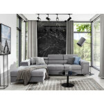 Les tendances - canapé convertible d'angle gauche velours gris clair rika 280 cm Les tendances - canapé convertible d'angle gauche velours gris clair rika 280 cm