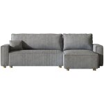 Concept - usine - canapé convertible d'angle en velours côtelé gris clair cosy Concept - usine - canapé convertible d'angle en velours côtelé gris clair cosy