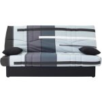 Canap convertible clic clac 3 places - tissu motif piste gris - l 190 x p 92 cm - dream - style contemporain ...