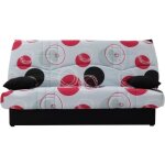 Canap convertible clic clac 3 places - tissu motif planete gris - l 190 x p 92 cm - dream - style contemporai ...