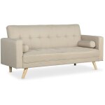 Canapé convertible clic - clac scandinave slow tissu beige Canapé convertible clic - clac scandinave slow tissu beige