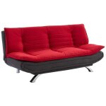 Canapé convertible clic - clac en tissu demido iii - bicolore rouge et anthracite Canapé convertible clic - clac en tissu demido iii - bicolore rouge et anthracite