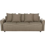 Canapé convertible couchage moderne avec rangement coussins dossier housses amovibles en tissu marron ... Canapé convertible couchage moderne avec rangement coussins dossier housses amovibles en tissu marron ...