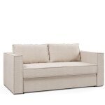 Inside75 - canap convertible express ibiza 140x192 cm matelas 16 cm velours ctel perle sommier lattes ...