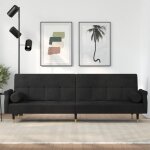 Maison chic - canap� convertible - canap� - lit - sofa divan banquette - avec coussins noir velours chic ...