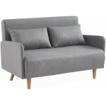 Sweeek - canap convertible tissu 2 places scandinave - panam - pieds bois. banquette. dossier inclinable ...