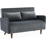 Sweeek - canapé convertible velours 2 places scandinave - panam - pieds bois. banquette. dossier inclinable ... Sweeek - canapé convertible velours 2 places scandinave - panam - pieds bois. banquette. dossier inclinable ...