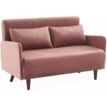 Sweeek - canap convertible velours 2 places scandinave - panam - pieds bois. banquette. dossier inclinable ...