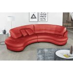 Venesetti - canap en cuir italien de luxe 5 / 6 places bretini rouge fonc, ct accoudoir droit - rouge ...