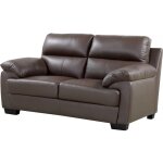 Canap� cuir et pvc  cardiff  - 163 x 92 x 93 cm - chocolat