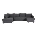 Les tendances - canape dangle panoramique convertible reversible - tissu gris - l 292 x p 187 x h 86 ...