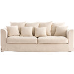 Miliboo - canap� d�houssable 3 places en tissu �cru fever