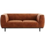 Miliboo - canapé design 2 - 3 places en cuir aspect vieilli marron cognac morris Miliboo - canapé design 2 - 3 places en cuir aspect vieilli marron cognac morris