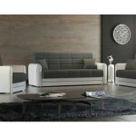 Dmora - canapé dgirou, canapé conteneur 3 places en éco - cuir et tissu, canapé de salon en tissu rembourré ... Dmora - canapé dgirou, canapé conteneur 3 places en éco - cuir et tissu, canapé de salon en tissu rembourré ...