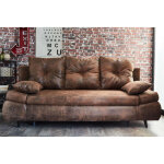 Bestmobilier - canapé droit 3 places convertible larson - avec coffre de rangement - style industriel ... Bestmobilier - canapé droit 3 places convertible larson - avec coffre de rangement - style industriel ...