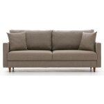 Canapé droit 3 places tissu beige clair melano 210cm Canapé droit 3 places tissu beige clair melano 210cm