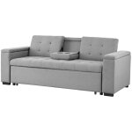 Concept - usine - canap� convertible 3 places en tissu gris clair noho