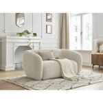 Bobochic - canap� droit fixe 2 places celine tissu bouclette beige