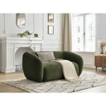Bobochic - canap� droit fixe 2 places celine tissu textur� vert
