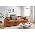 Bobochic - canap droit fixe 3 places belair orange