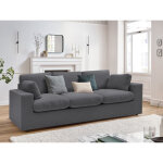 Bobochic - canapé droit fixe compact belair gris foncé Bobochic - canapé droit fixe compact belair gris foncé