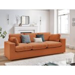 Bobochic - canap droit fixe compact belair orange