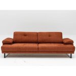 Cotecosy - canapé moderne en tissu orange mustang 3 places Cotecosy - canapé moderne en tissu orange mustang 3 places