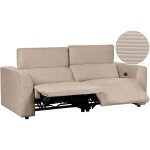 Beliani - canap electrique 2 places inclinable en velours ctel avec port usb beige sable ulven