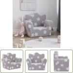 Canap� pour enfants gris clair avec �toiles peluche douce - canap� enfant - canap� b�b� - mobilier enfant ...