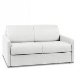 Inside75 - canap express sun edition cuir et pu cayenne blanc 120 cm matelas 16 cm