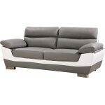 Habitat et jardin - canap fixe en cuir reconstitu et pvc ' dallas' - 210 x 88 x 90 cm - 3 places - ...