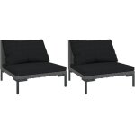 Vidaxl - canapés de jardin 2 pcs avec coussins résine tressée demi - ronde Vidaxl - canapés de jardin 2 pcs avec coussins résine tressée demi - ronde