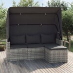 Bonnevie - canap� de jardin 3 places canap� relax - banc de jardin avec toit et repose - pieds gris bv368616 ...