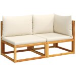 Canap� de jardin avec coussins 2 places bois acacia et rotin vidaxl