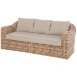 Canap� de jardin moor�a savana 3 places aluminium trait� �poxy en r�sine tress�e - hesp�ride