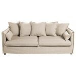 Canap lin 3 places  odilon  210cm beige