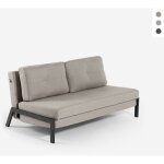 Canap� - lit 2 places design moderne en tissu salon bellamy - gris