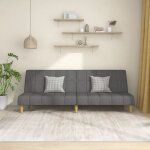 Vidaxl ? canap� - lit 2 places gris clair en tissu ? dimensions 200x100cm ? cadre en bois robuste ? id�al ...