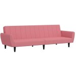 Canap� - lit � 2 places rose velours vidaxl