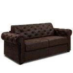 Inside75 - canap lit 3 places chesterfield convertible express 140cm microfibre vintage